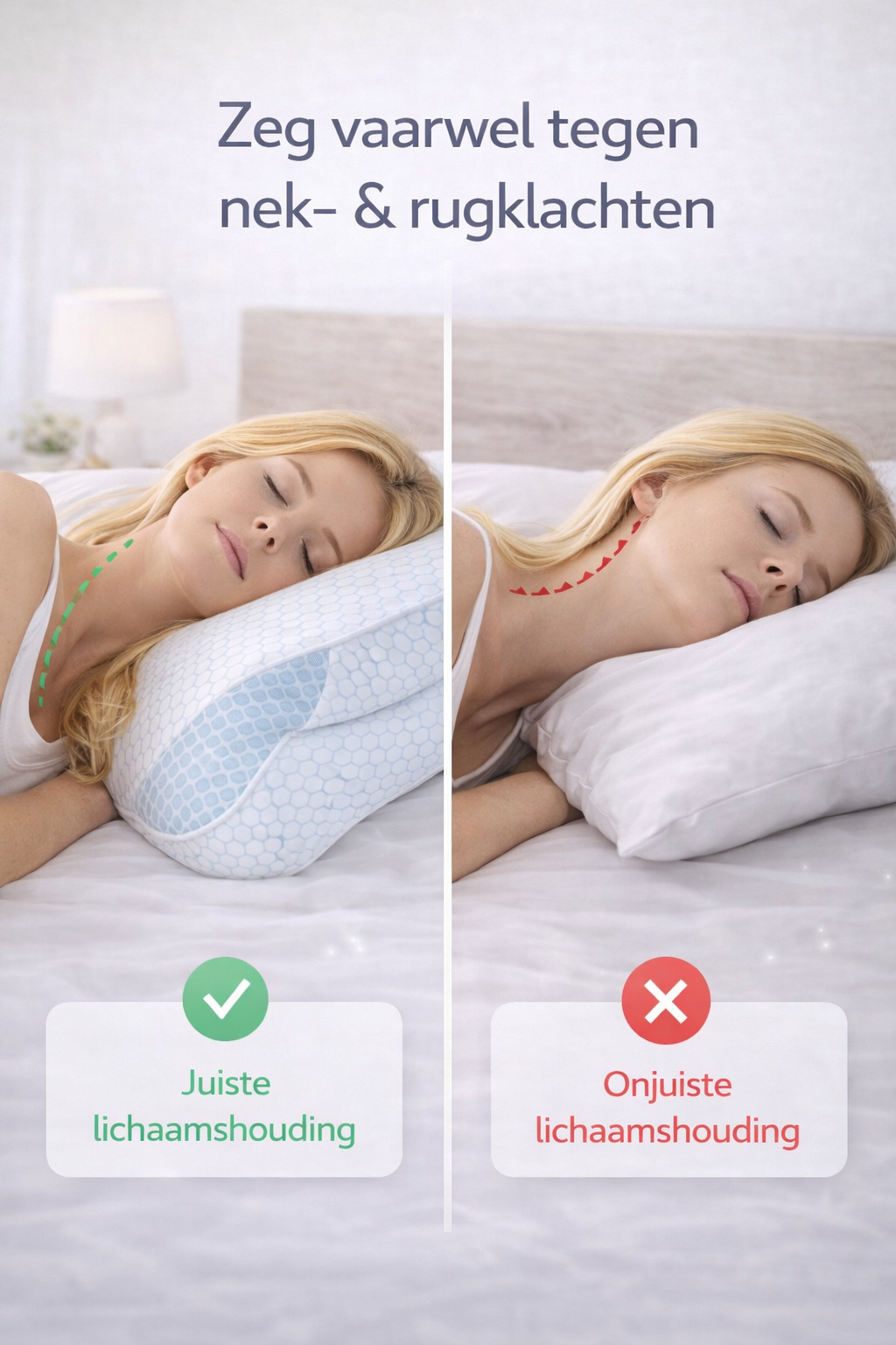 ZenRest Oreiller Vlinder Classic — Mousse à Mémoire Ergonomique pour Dormeurs sur le Côté et sur le Dos