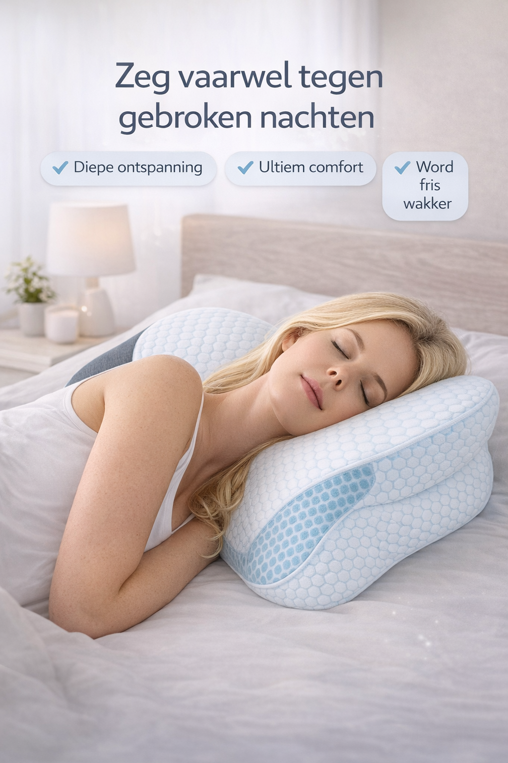 ZenRest Oreiller Vlinder Classic — Mousse à Mémoire Ergonomique pour Dormeurs sur le Côté et sur le Dos