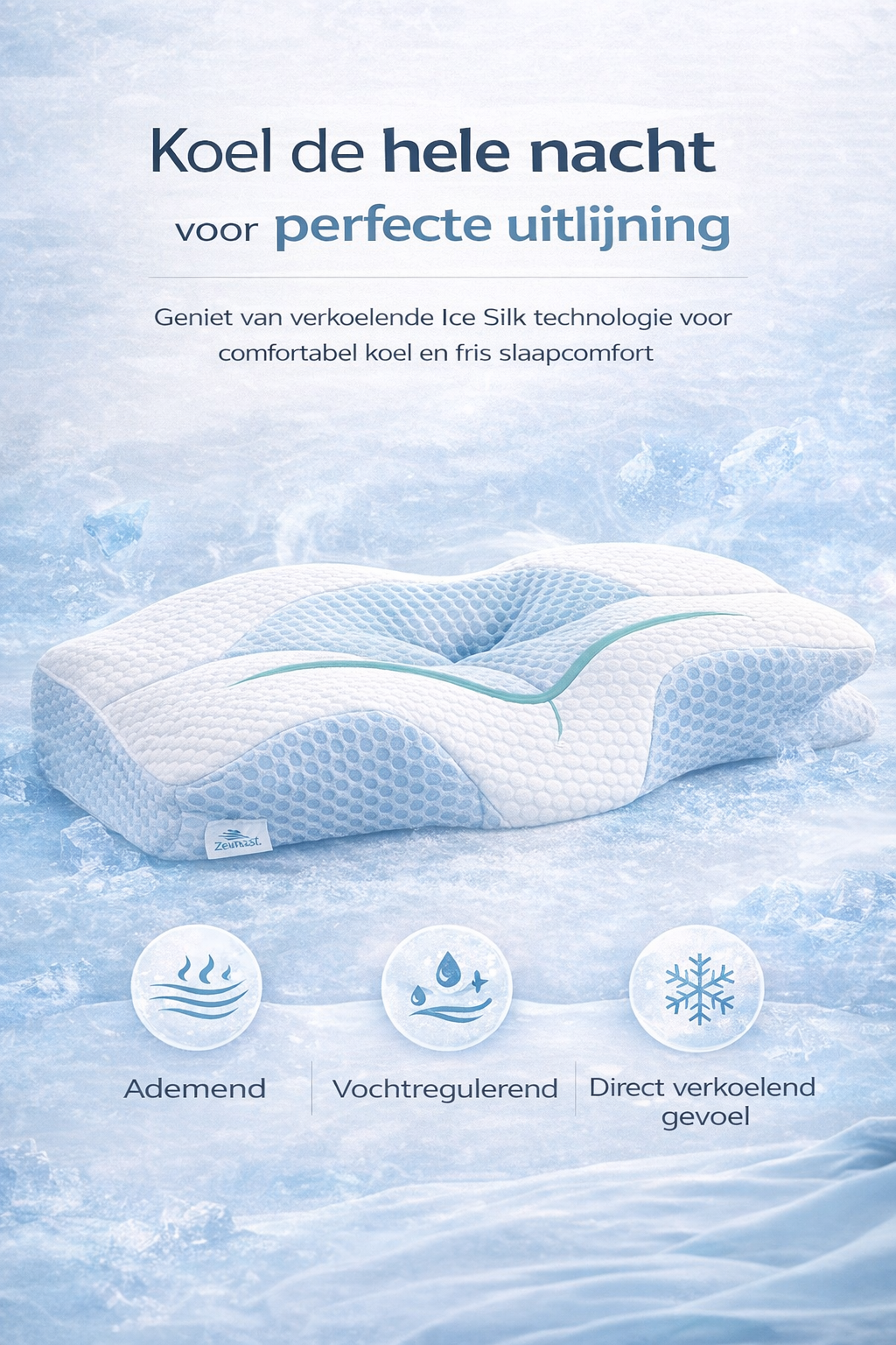 ZenRest Oreiller Vlinder Classic — Mousse à Mémoire Ergonomique pour Dormeurs sur le Côté et sur le Dos